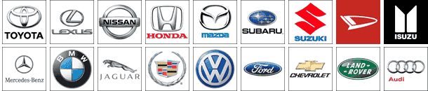トヨタ,レクサス,日産,ホンダ,マツダ,スバル,スズキ,ダイハツ,いすゞ,ベンツ,BMW,ジャガー,キャデラック,フォルクスワーゲン,フォード,シボレー,アウディ,MINI,ランドローバー